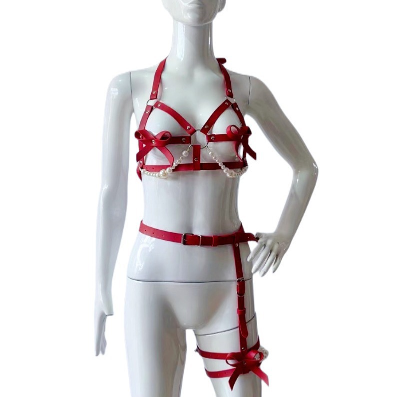 Sexy Leather Harness Women Set - đánh giá và giá Garter Belt Set